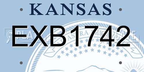 EXB1742 Kansas License Plate