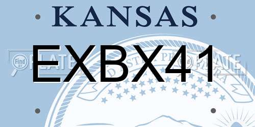 EXBX41 Kansas License Plate