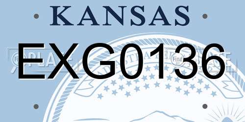 EXG0136 Kansas License Plate