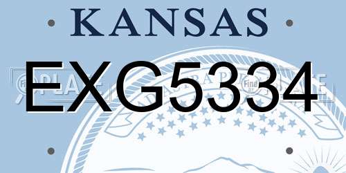 EXG5334 Kansas License Plate
