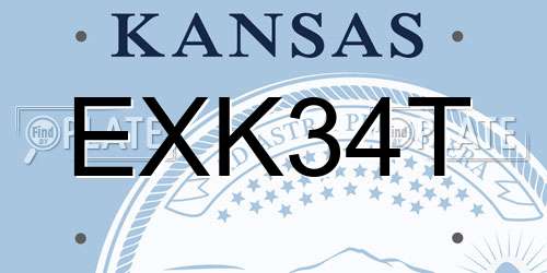 EXK34T Kansas License Plate