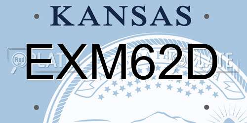 EXM62D Kansas License Plate