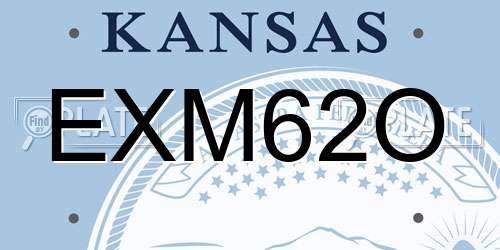EXM62O Kansas License Plate