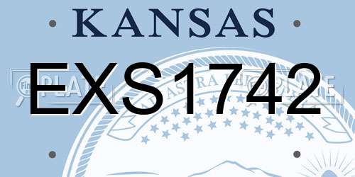 EXS1742 Kansas License Plate
