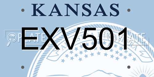 EXV501 Kansas License Plate