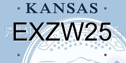 EXZW25 Kansas License Plate