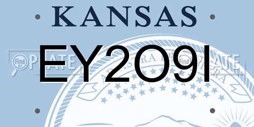 EY2O9I Kansas License Plate