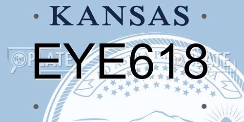EYE618 Kansas License Plate