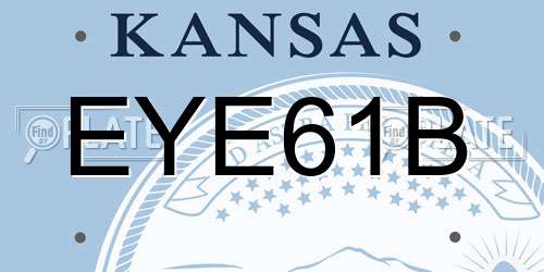 EYE61B Kansas License Plate
