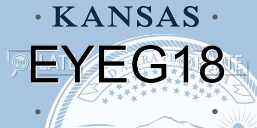 EYEG18 Kansas License Plate