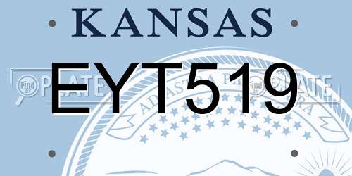 EYT519 Kansas License Plate