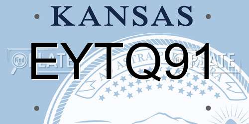EYTQ91 Kansas License Plate