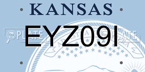 EYZ09I Kansas License Plate