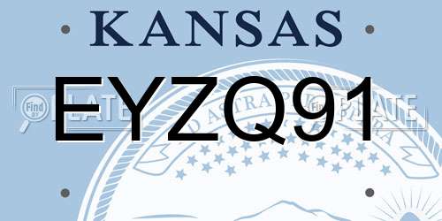 EYZQ91 Kansas License Plate