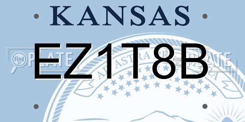 EZ1T8B Kansas License Plate