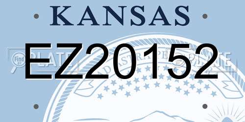 EZ20152 Kansas License Plate