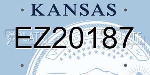 EZ20187 Kansas License Plate