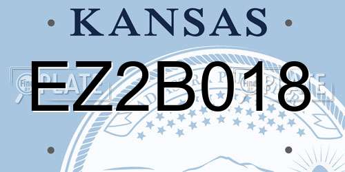 EZ2B018 Kansas License Plate