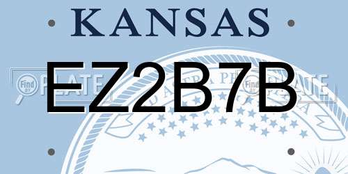 EZ2B7B Kansas License Plate