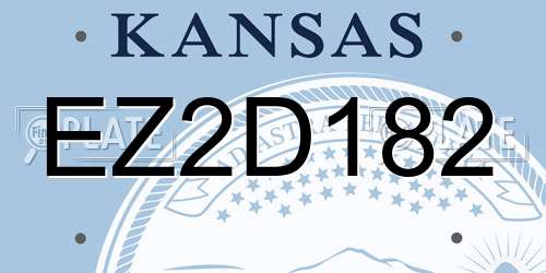 EZ2D182 Kansas License Plate