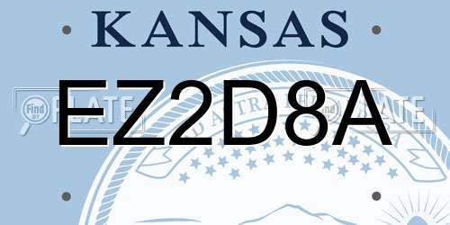 EZ2D8A Kansas License Plate