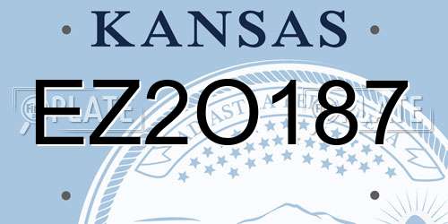 EZ2O187 Kansas License Plate