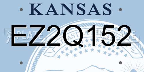EZ2Q152 Kansas License Plate