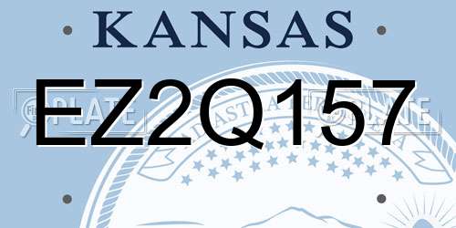 EZ2Q157 Kansas License Plate