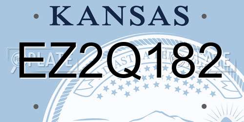 EZ2Q182 Kansas License Plate