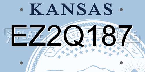 EZ2Q187 Kansas License Plate