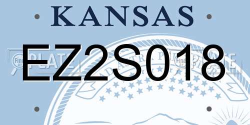 EZ2S018 Kansas License Plate
