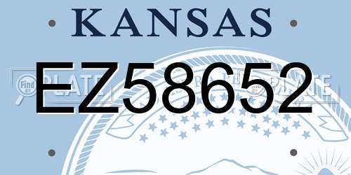 EZ58652 Kansas License Plate