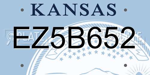 EZ5B652 Kansas License Plate