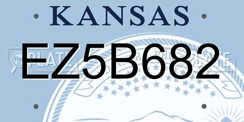 EZ5B682 Kansas License Plate