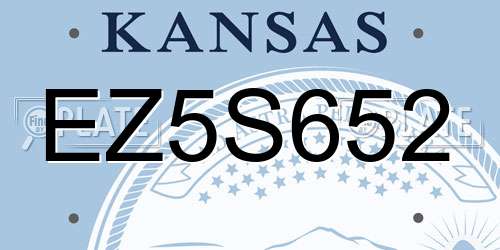 EZ5S652 Kansas License Plate