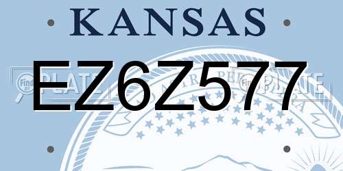 EZ6Z577 Kansas License Plate