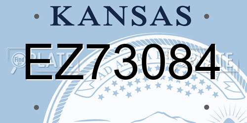 EZ73084 Kansas License Plate