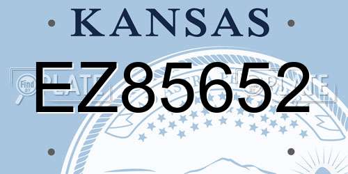 EZ85652 Kansas License Plate