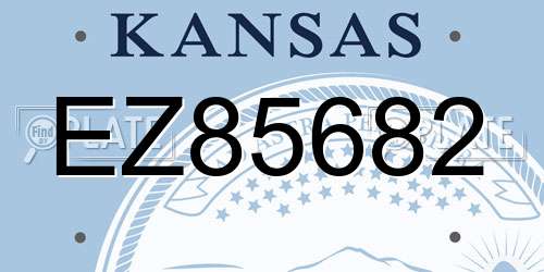 EZ85682 Kansas License Plate