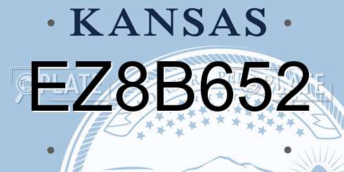 EZ8B652 Kansas License Plate
