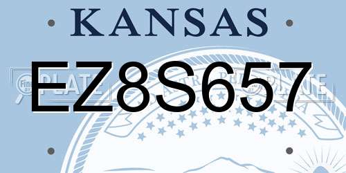 EZ8S657 Kansas License Plate