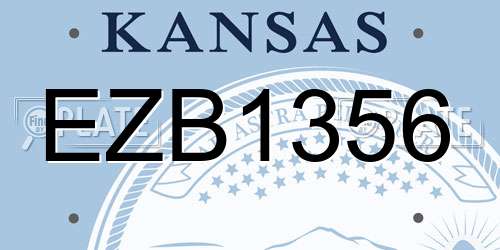 EZB1356 Kansas License Plate