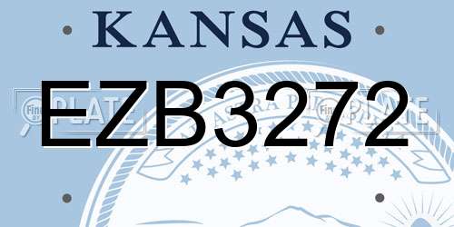 EZB3272 Kansas License Plate