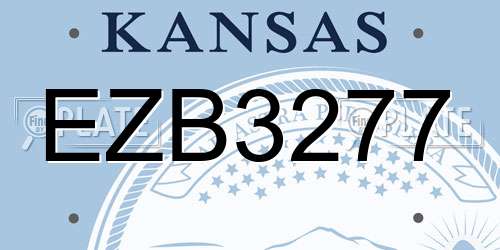 EZB3277 Kansas License Plate