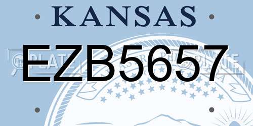 EZB5657 Kansas License Plate