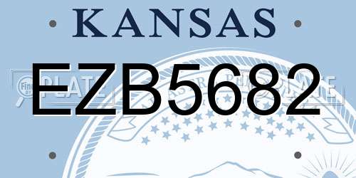 EZB5682 Kansas License Plate