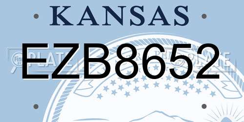 EZB8652 Kansas License Plate