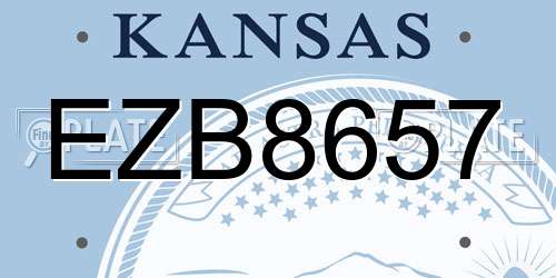 EZB8657 Kansas License Plate
