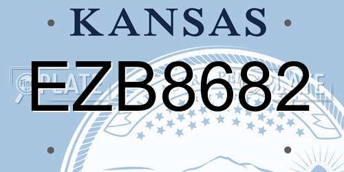 EZB8682 Kansas License Plate
