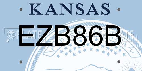 EZB86B Kansas License Plate